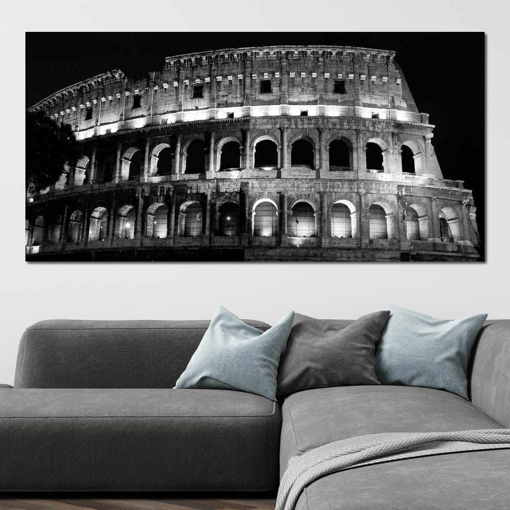 Colosseum at Night Time Canvas Wall Art