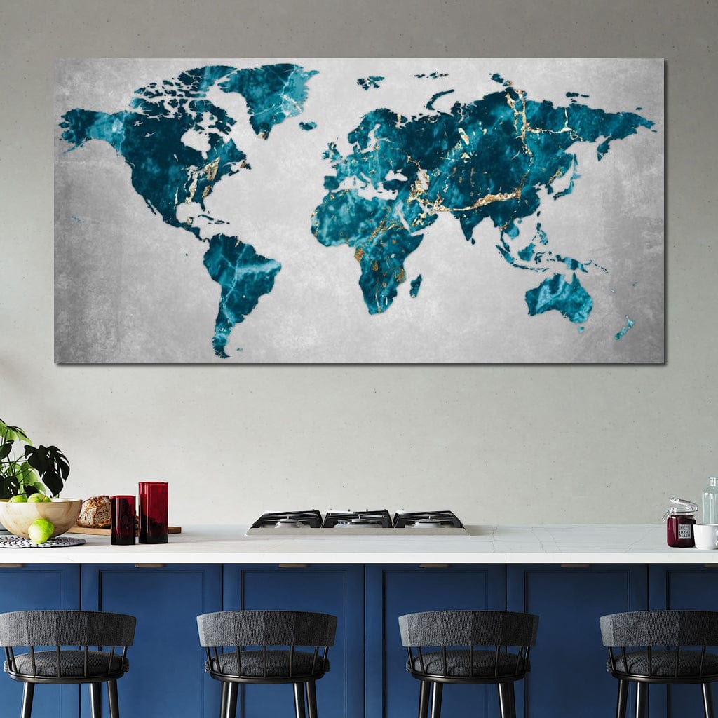 World Map 4 - Mateo Canvas Wall Art