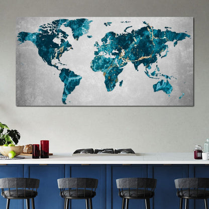 World Map 4 - Mateo Canvas Wall Art