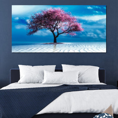 Lone Pink Tree Canvas Wall Art