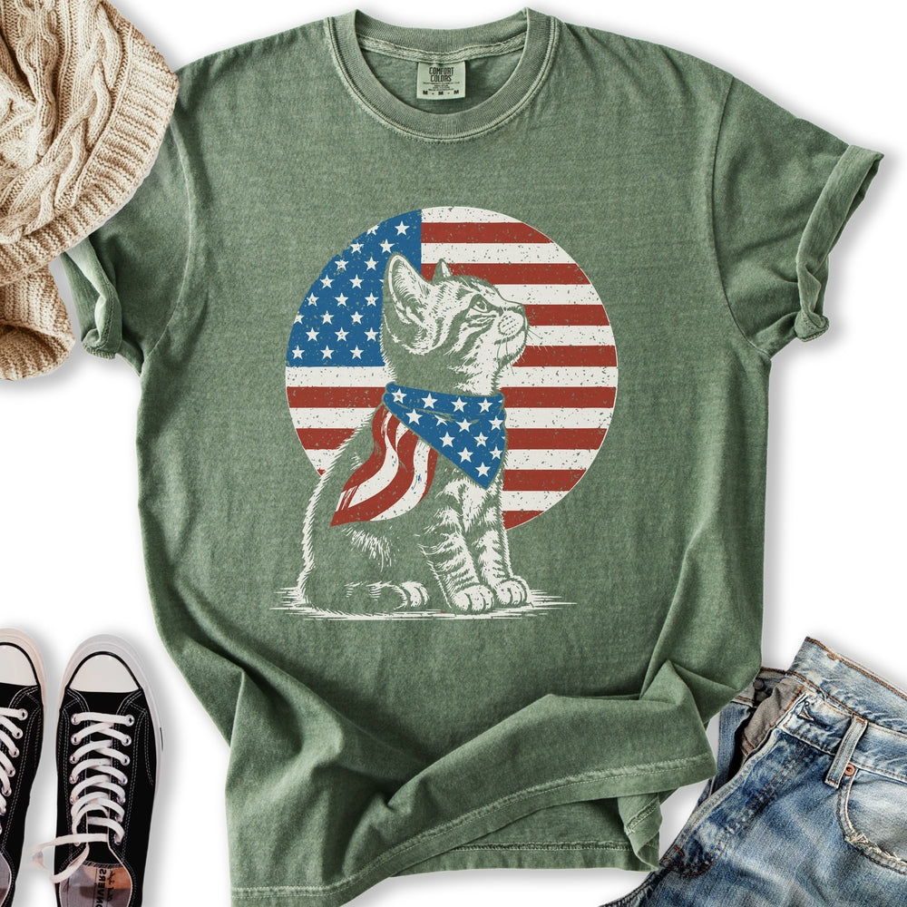 Kitten America Flag Relaxed Tee