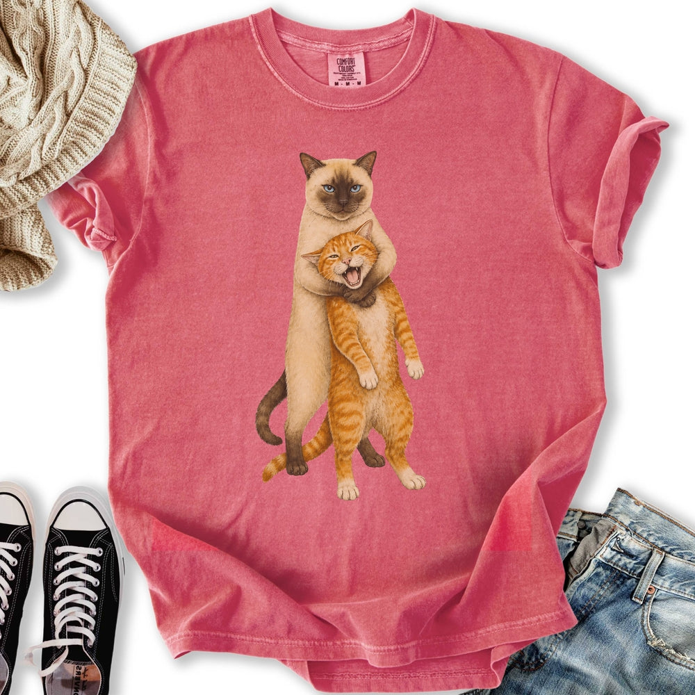 Siamese Ginger Cat Headlock Relaxed Tee