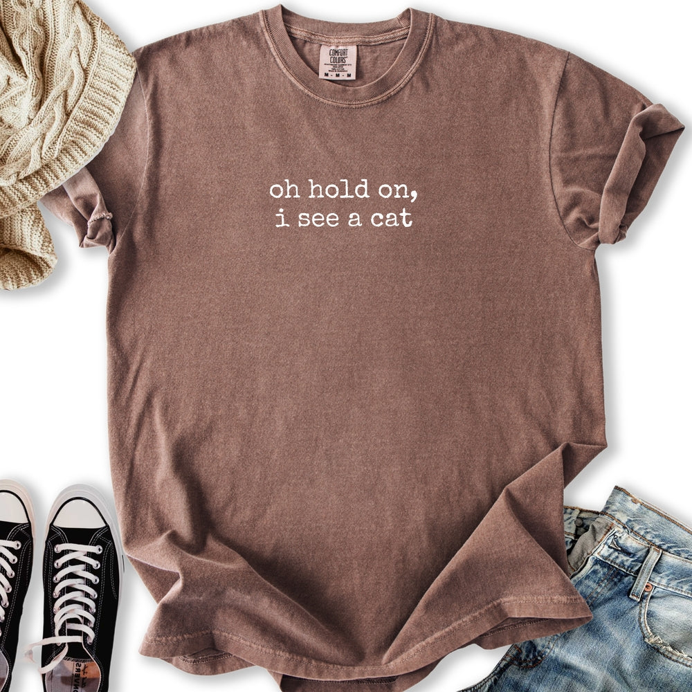 Hold On, I See A Cat Relaxed Tee