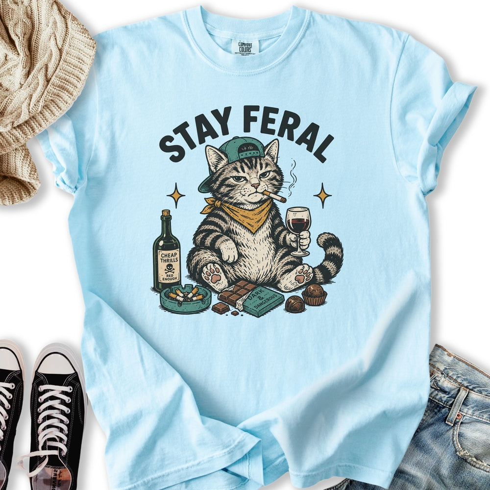 Stay Feral Cat Relaxed Tee