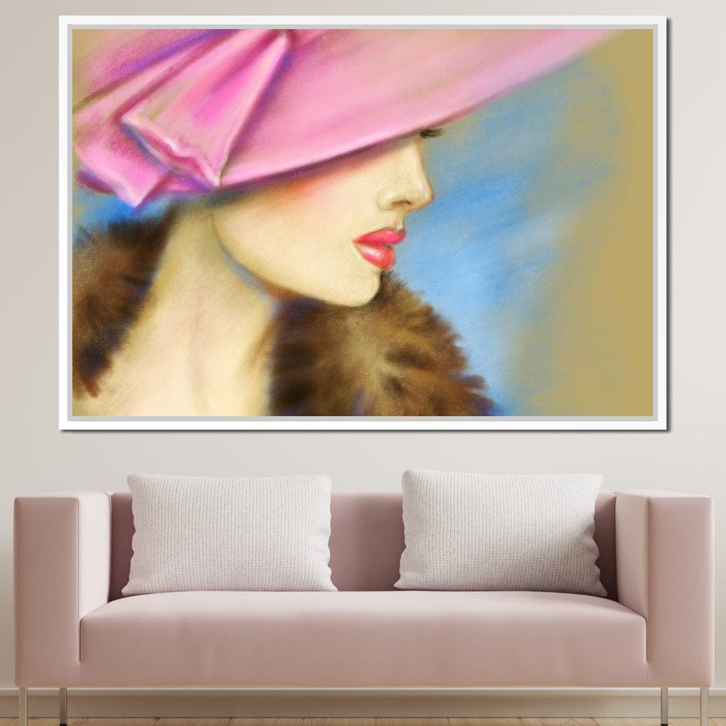 Pink Hat Fashion Canvas Wall Art