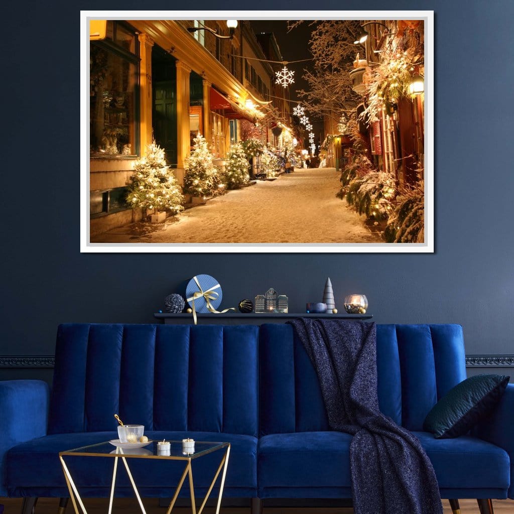 Christmas in Quebec City Canvas Wall Art