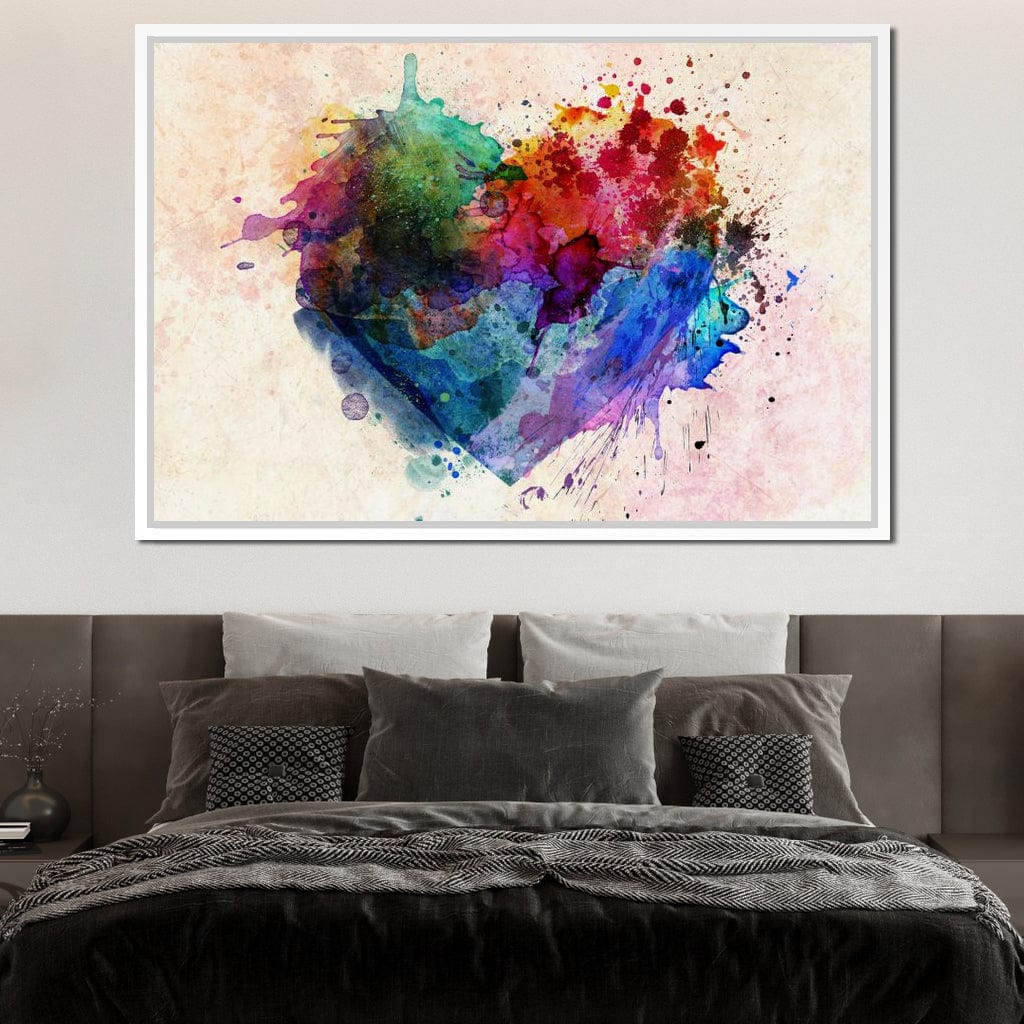 Heart Splash Canvas Wall Art
