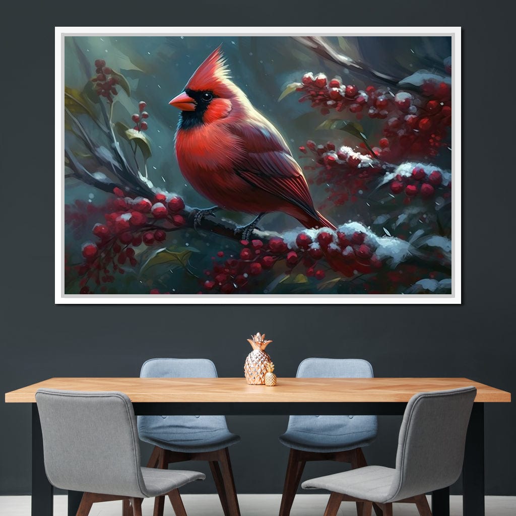 Winter Cardinal Canvas Wall Art
