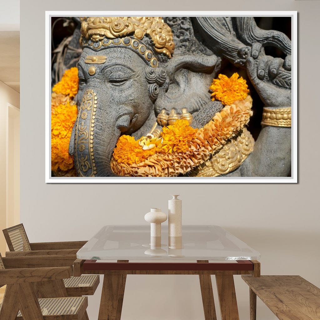 Ganesh Statue In Bali Canvas Wall Art