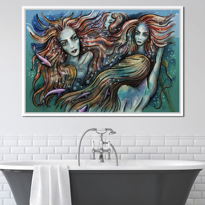 The 4 Mermaids Canvas Wall Art