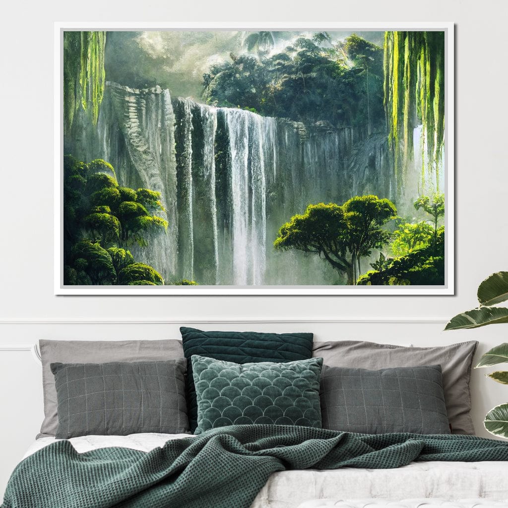 Waterfall in the Jungle Canvas Wall Art