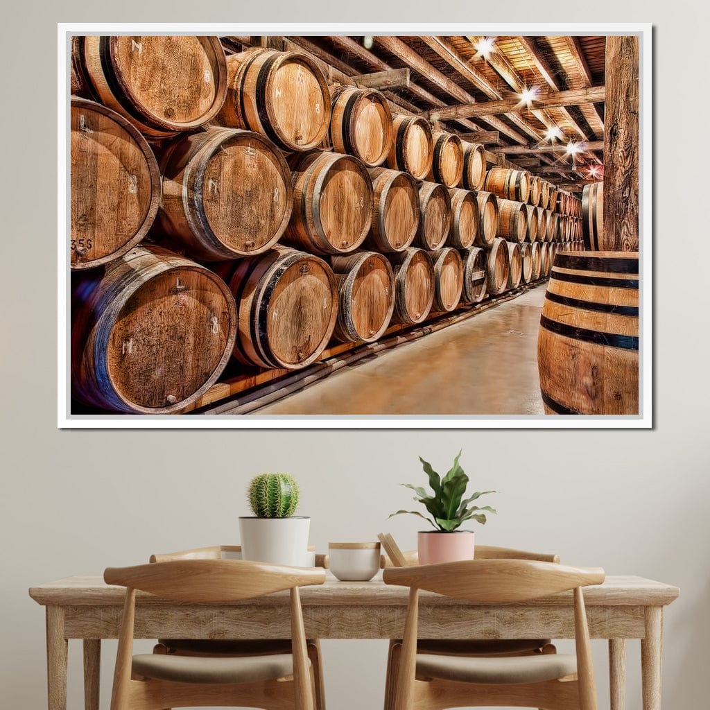 Oak Barrels Canvas Wall Art