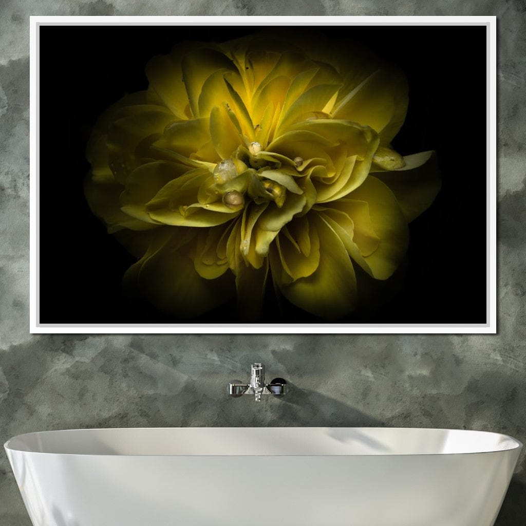 Yellow Backyard Flowers Canvas Wall Art