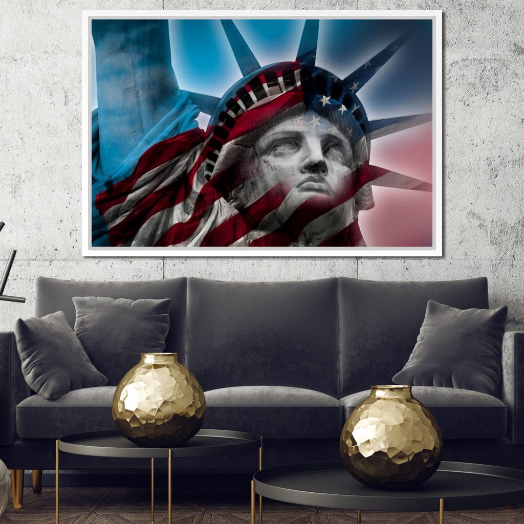 Patriotic Statue of Liberty Canvas Wall Art