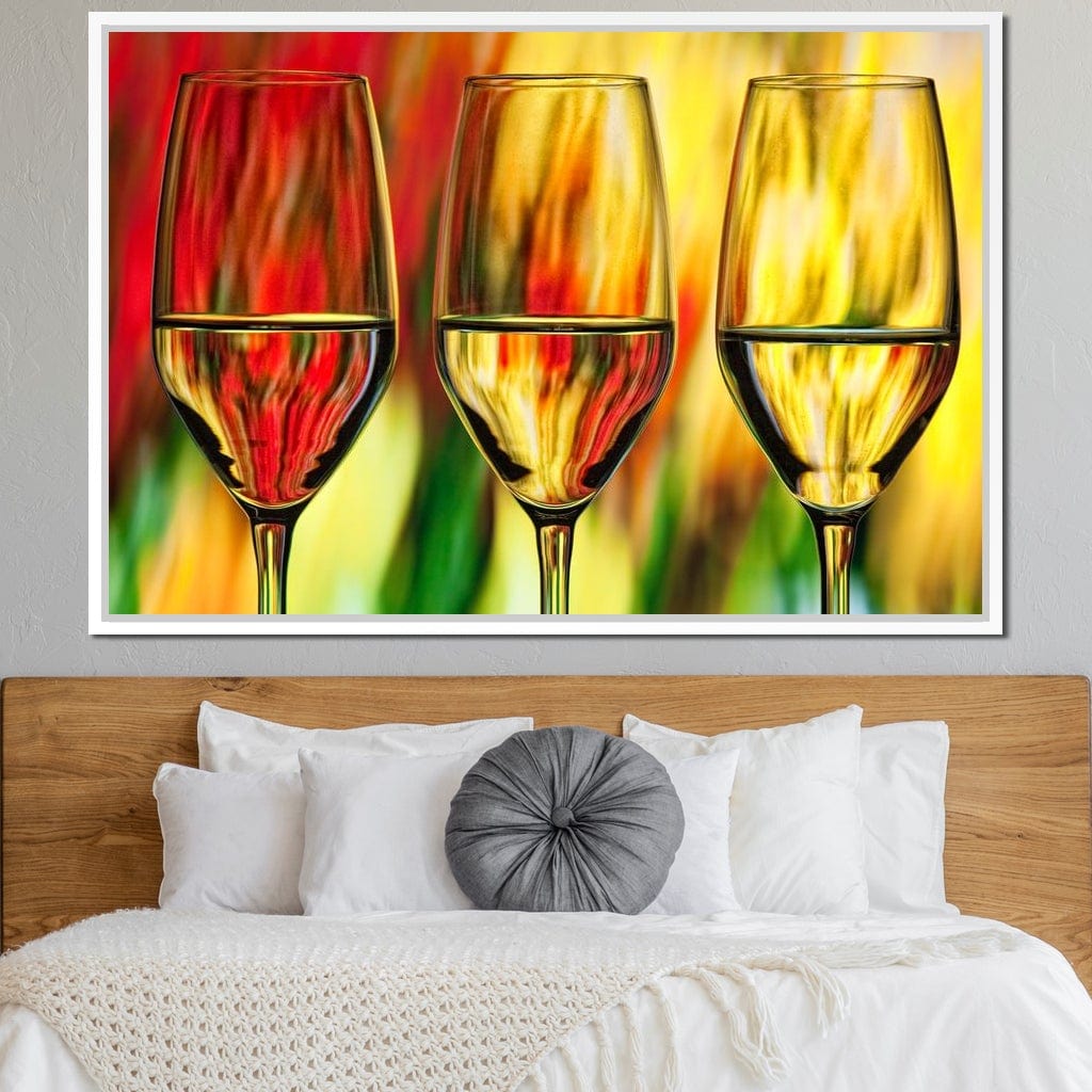 Multicolor Wine Glass Canvas Wall Art