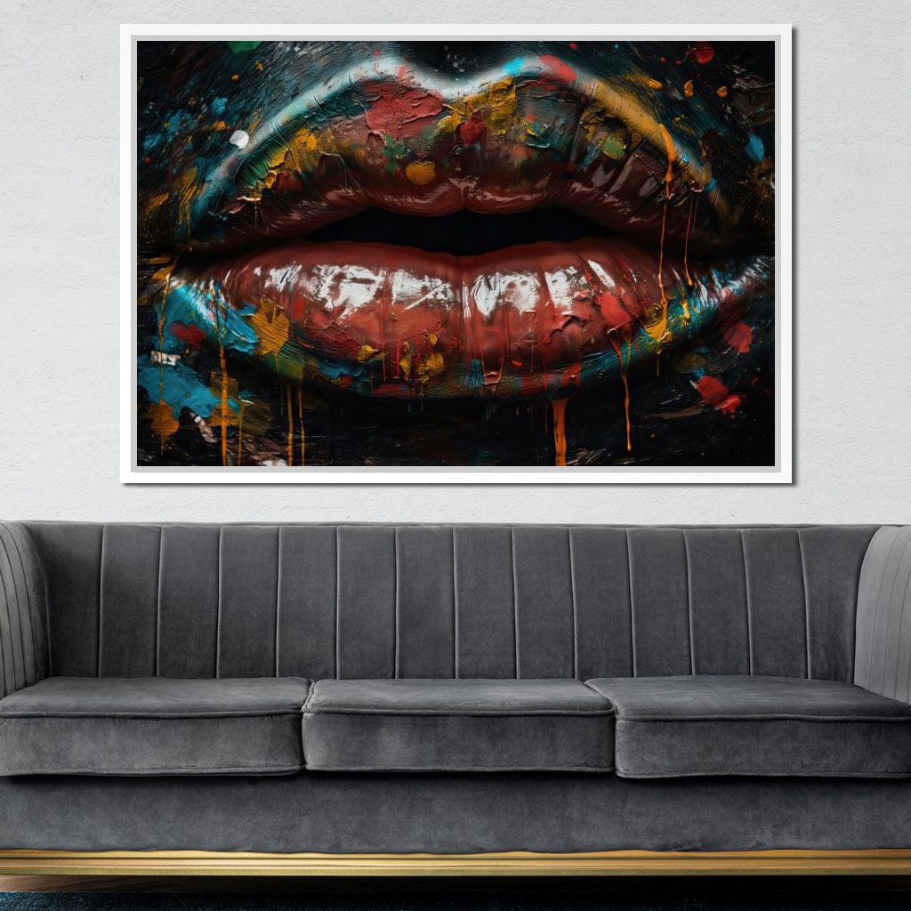 Sensual Women Lips Graffiti Canvas Wall Art