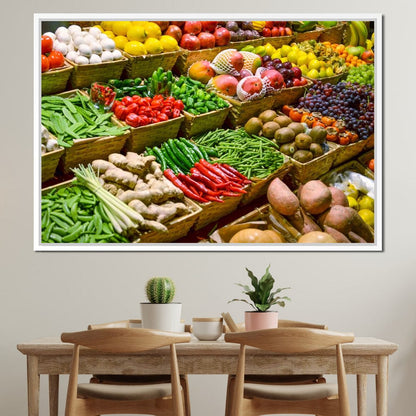 Fruit & Vegetables Market Canvas Wall Art