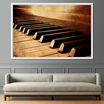 Vintage Piano Keys Canvas Wall Art
