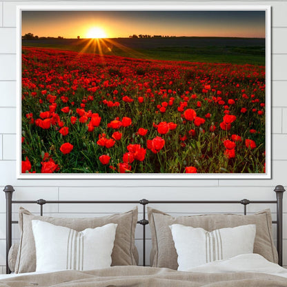 Red Poppies Field Canvas Wall Art