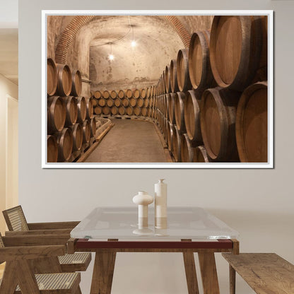 Barrels of Wine Canvas Wall Art