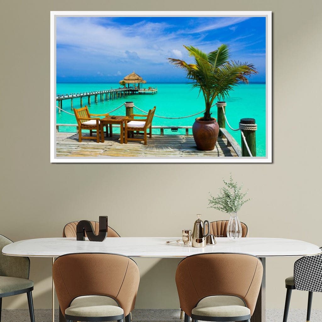 Coffee on the Beach Canvas Wall Art