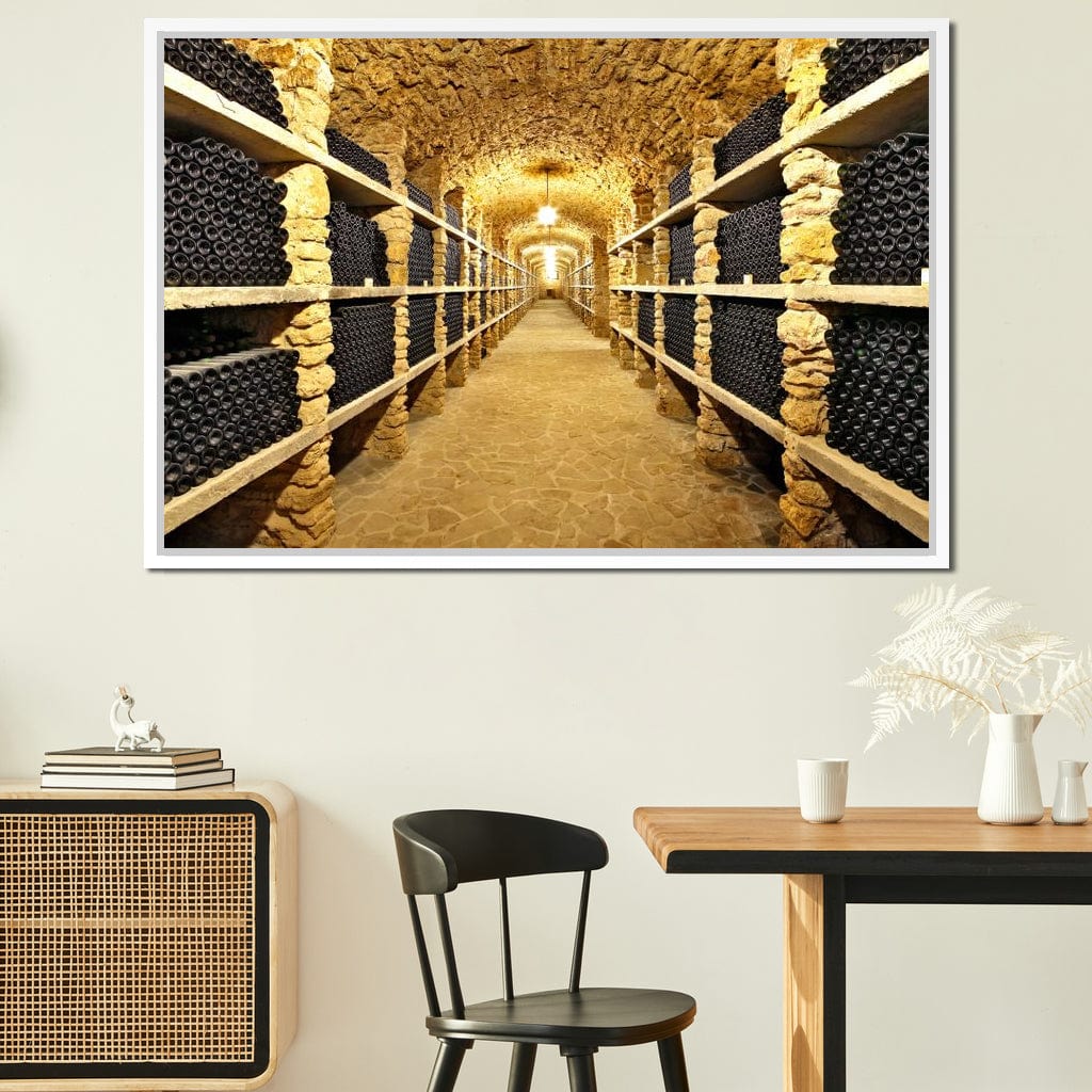 Wall of Wine Bottles Canvas Wall Art