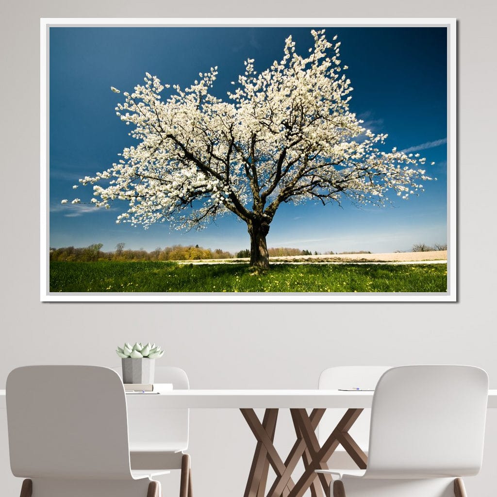 White Tree Canvas Wall Art