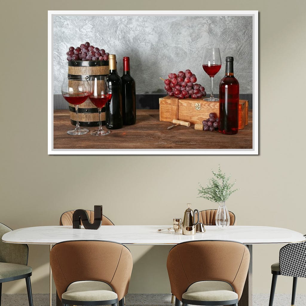 Red Wine Table Canvas Wall Art