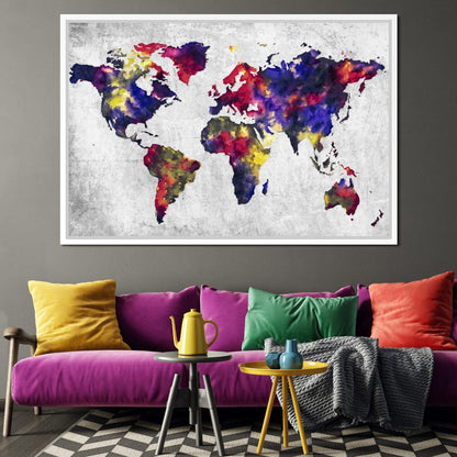 World Map 1 - Mateo Canvas Wall Art