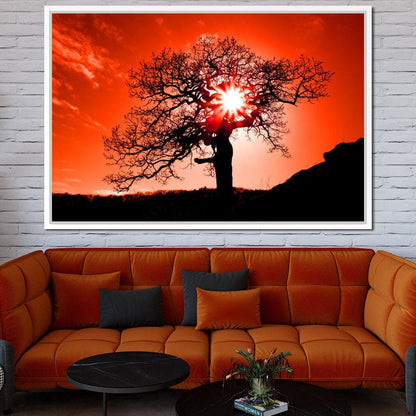 Red Dusk Canvas Wall Art