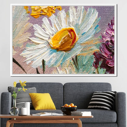 White Daisy Canvas Wall Art