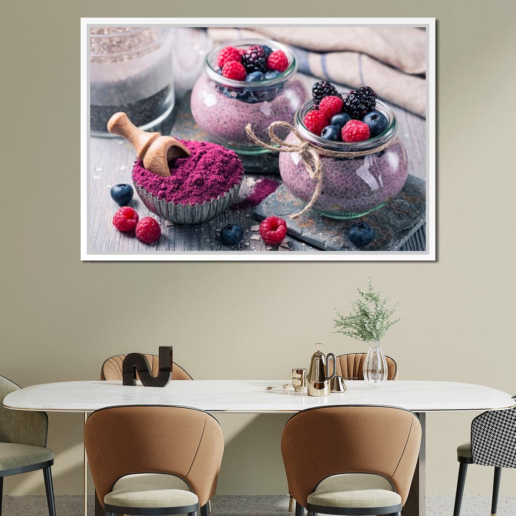 Chia Seeds & Acai Pudding Canvas Wall Art