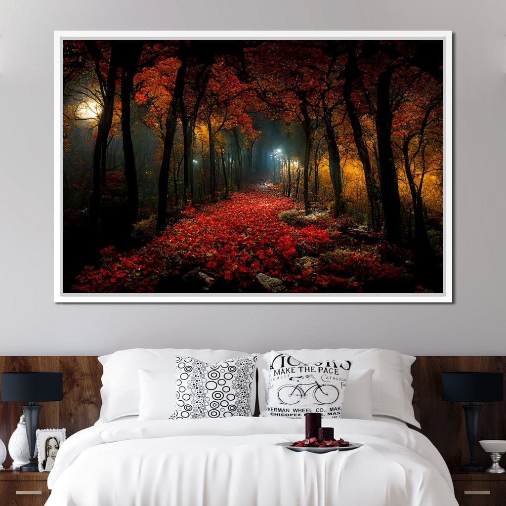 Beautiful Forest at Night Canvas Wall Art