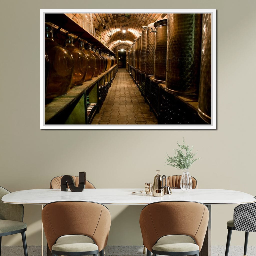 Wine Cellar Corridor Canvas Wall Art