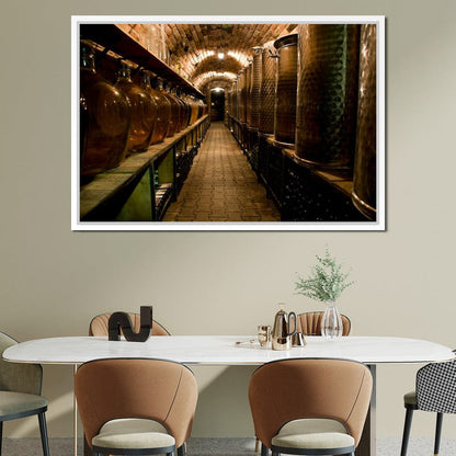 Wine Cellar Corridor Canvas Wall Art