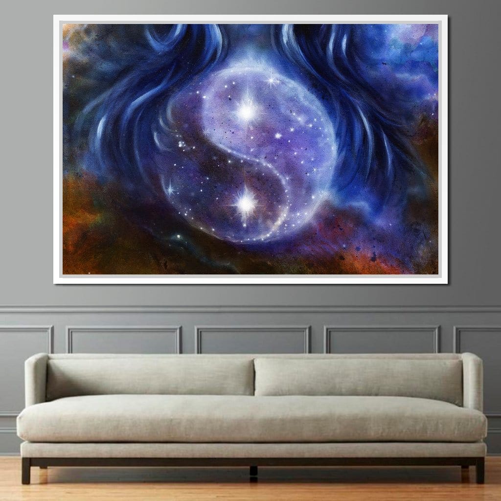 Yin Yang Stars Canvas Wall Art