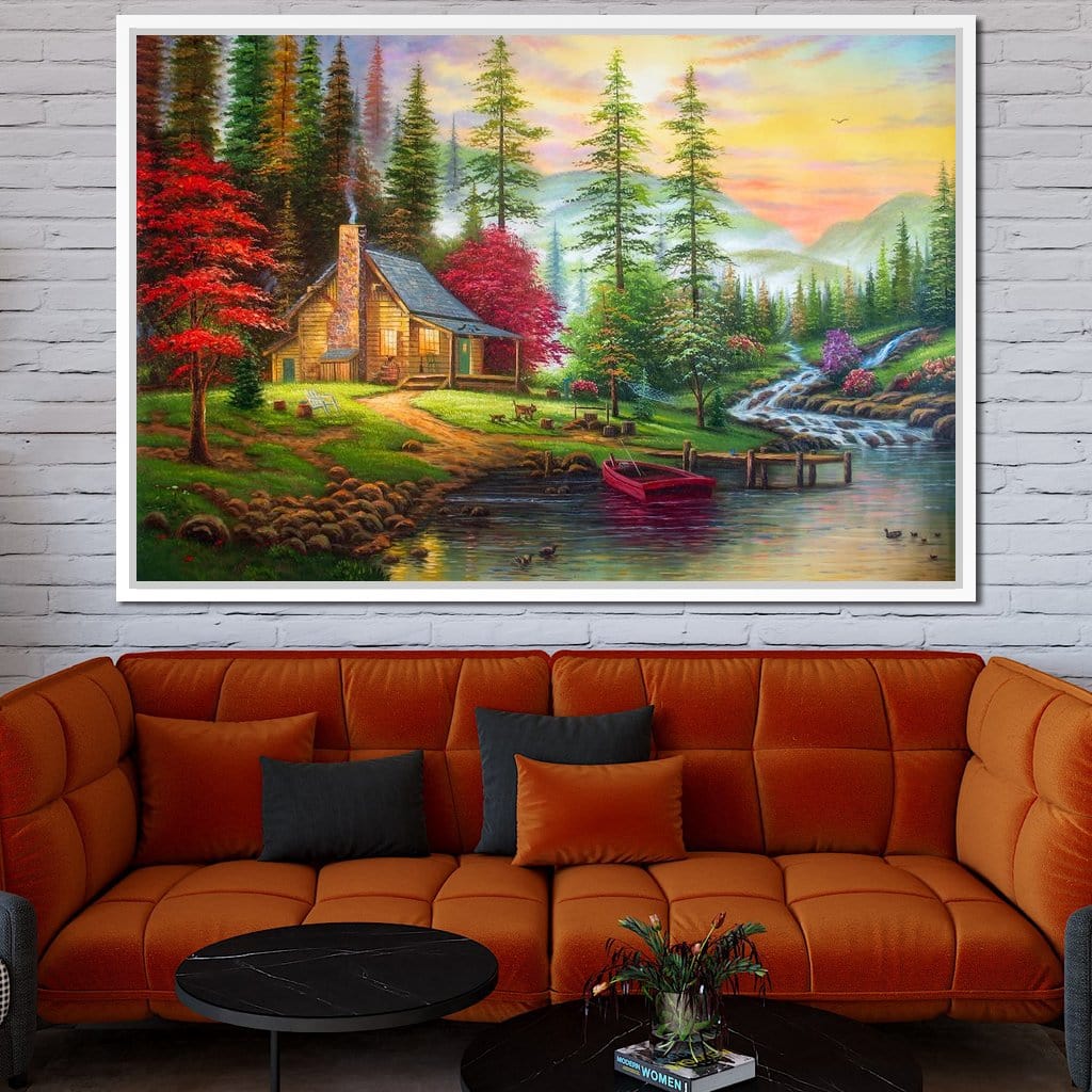 The House by the River Canvas Wall Art