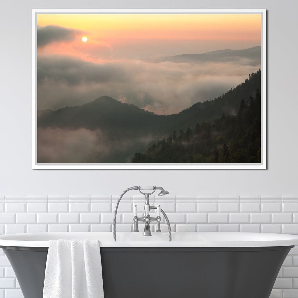 Fog over the Forest Canvas Wall Art