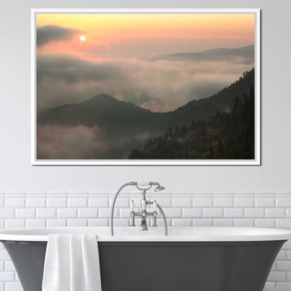 Fog over the Forest Canvas Wall Art