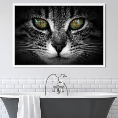 Green Eyed Cat Canvas Wall Art