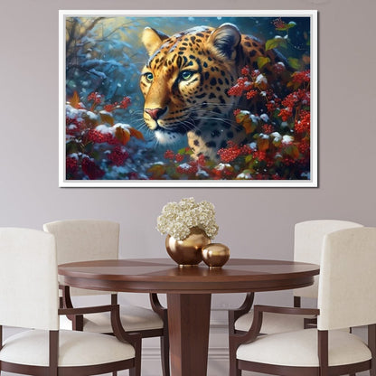 Winter Jaguar Canvas Wall Art