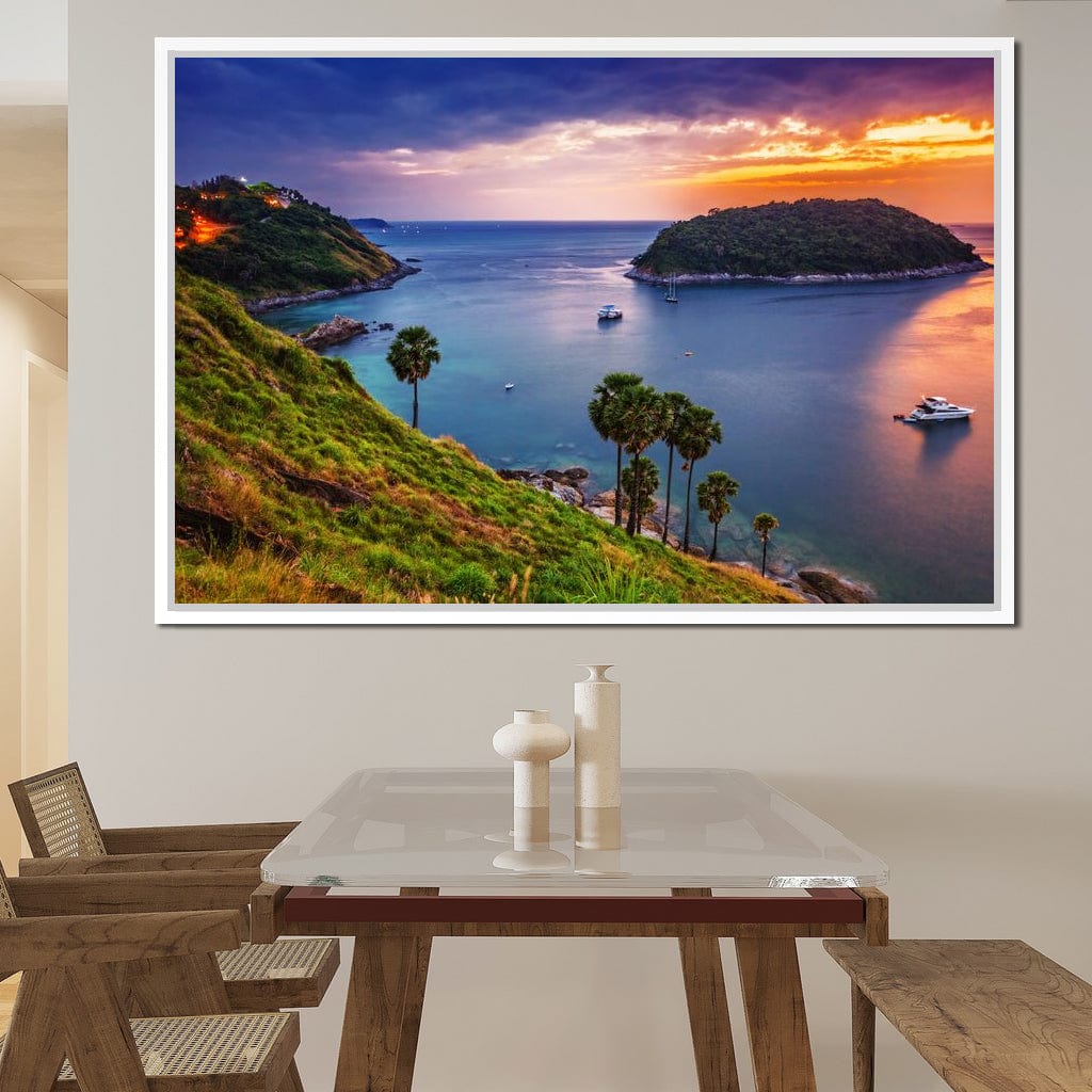 Boats Watching The Sunset Canvas Wall Art