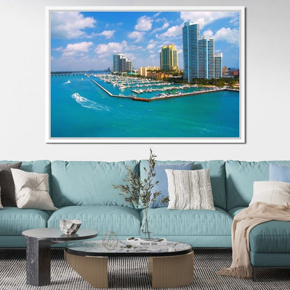 Miami Beach Skyline Canvas Wall Art