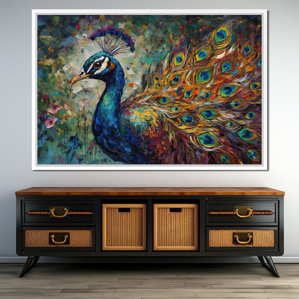 Celestial Peacock Canvas Wall Art