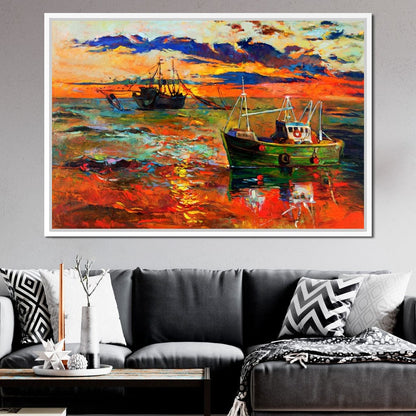 Fishing Boats Canvas Wall Art