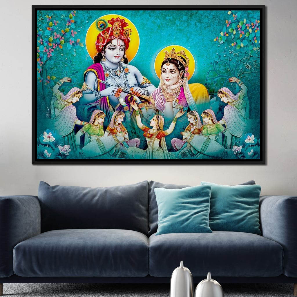 Lord Radha & Krishna Love Song Canvas Wall Art