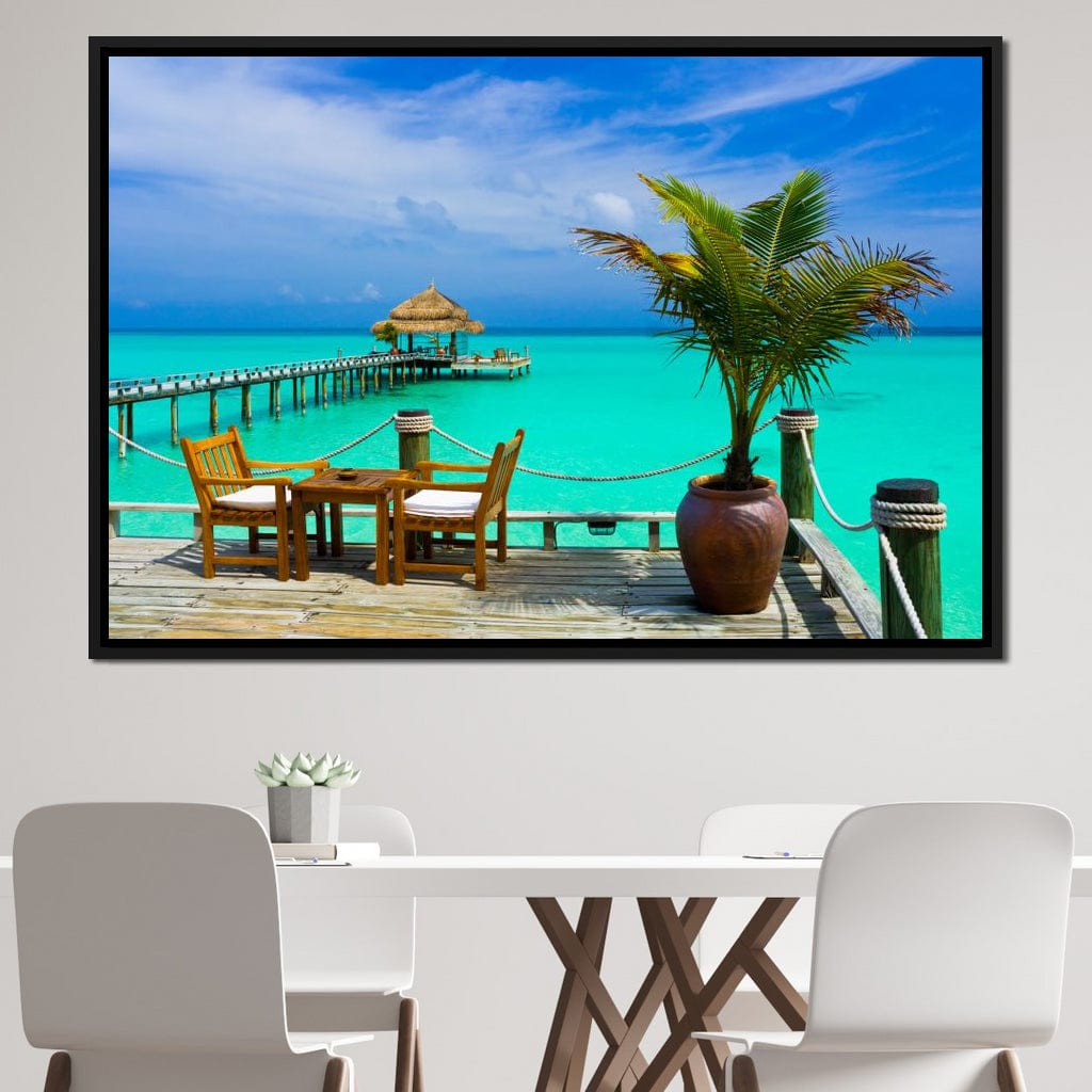 Coffee on the Beach Canvas Wall Art