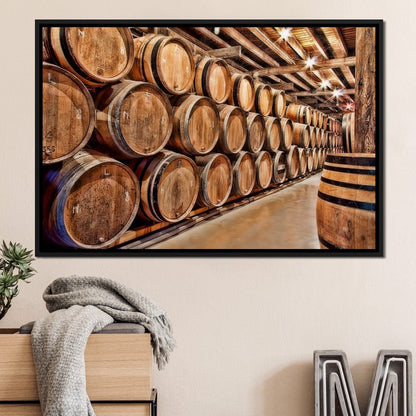 Oak Barrels Canvas Wall Art