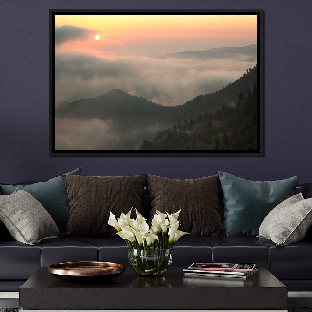 Fog over the Forest Canvas Wall Art