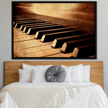 Vintage Piano Keys Canvas Wall Art